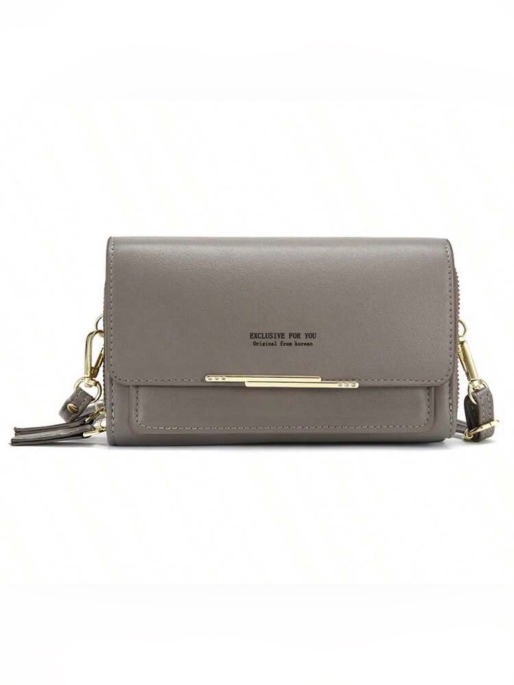 Light Gray Crossbody Bag with Adjustable Strap
